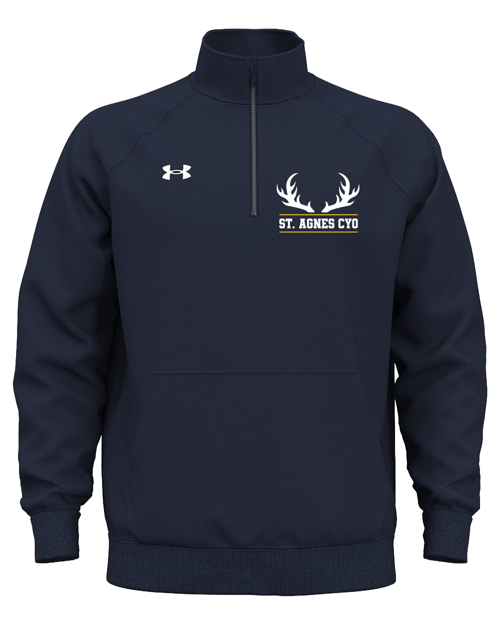 ST AGNES BASKETBALL Embroidered Under Armour Men's Rival Fleece Quarter-Zip Pullover