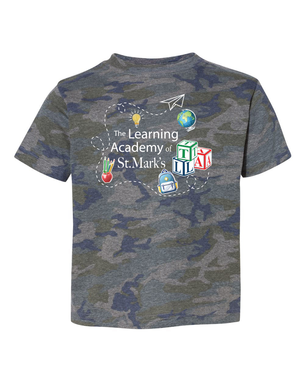 The Learning Academy of St. Mark's toddler camo tshirt