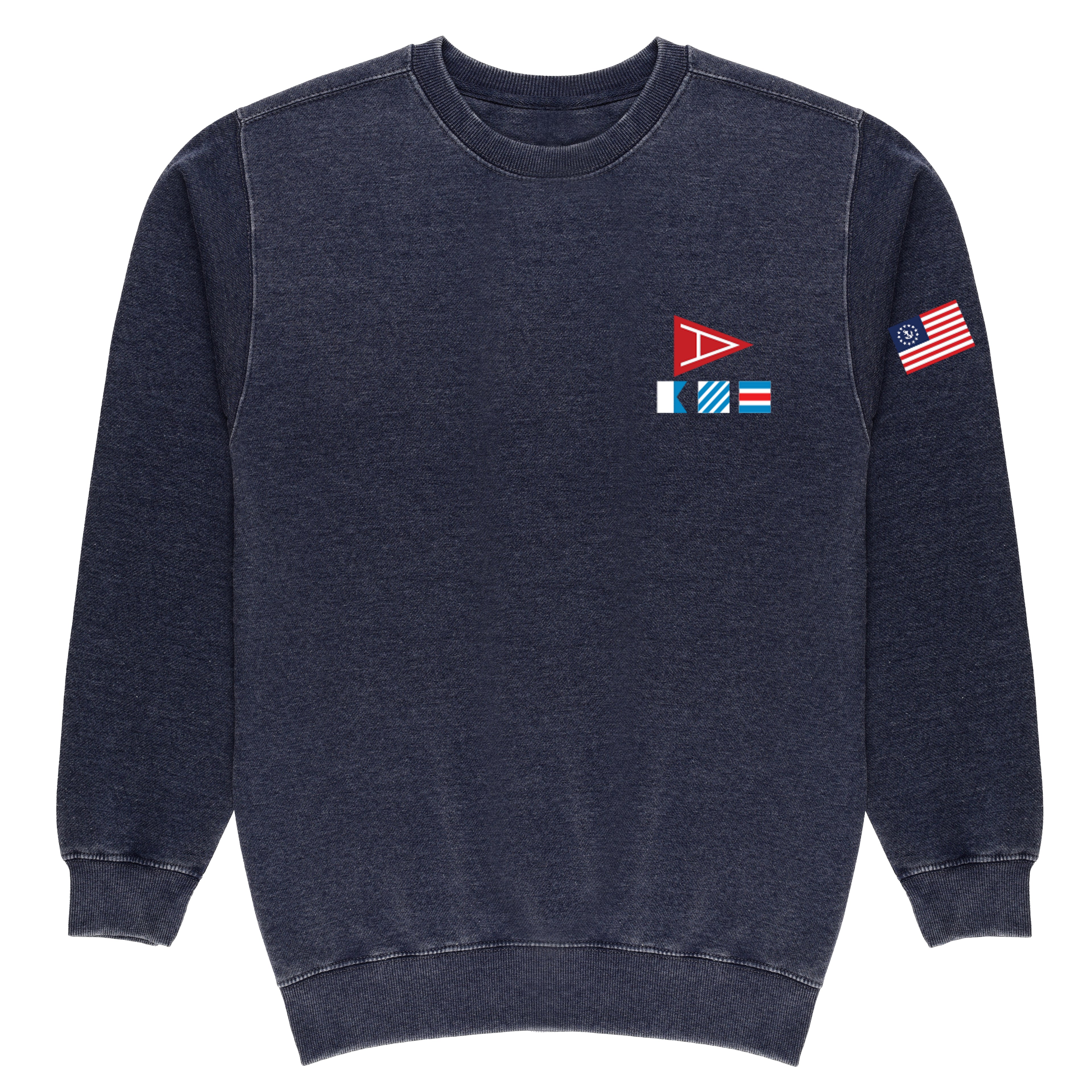 Amityville Yacht Club Flag Mid Weight Premium Vintage Crewneck