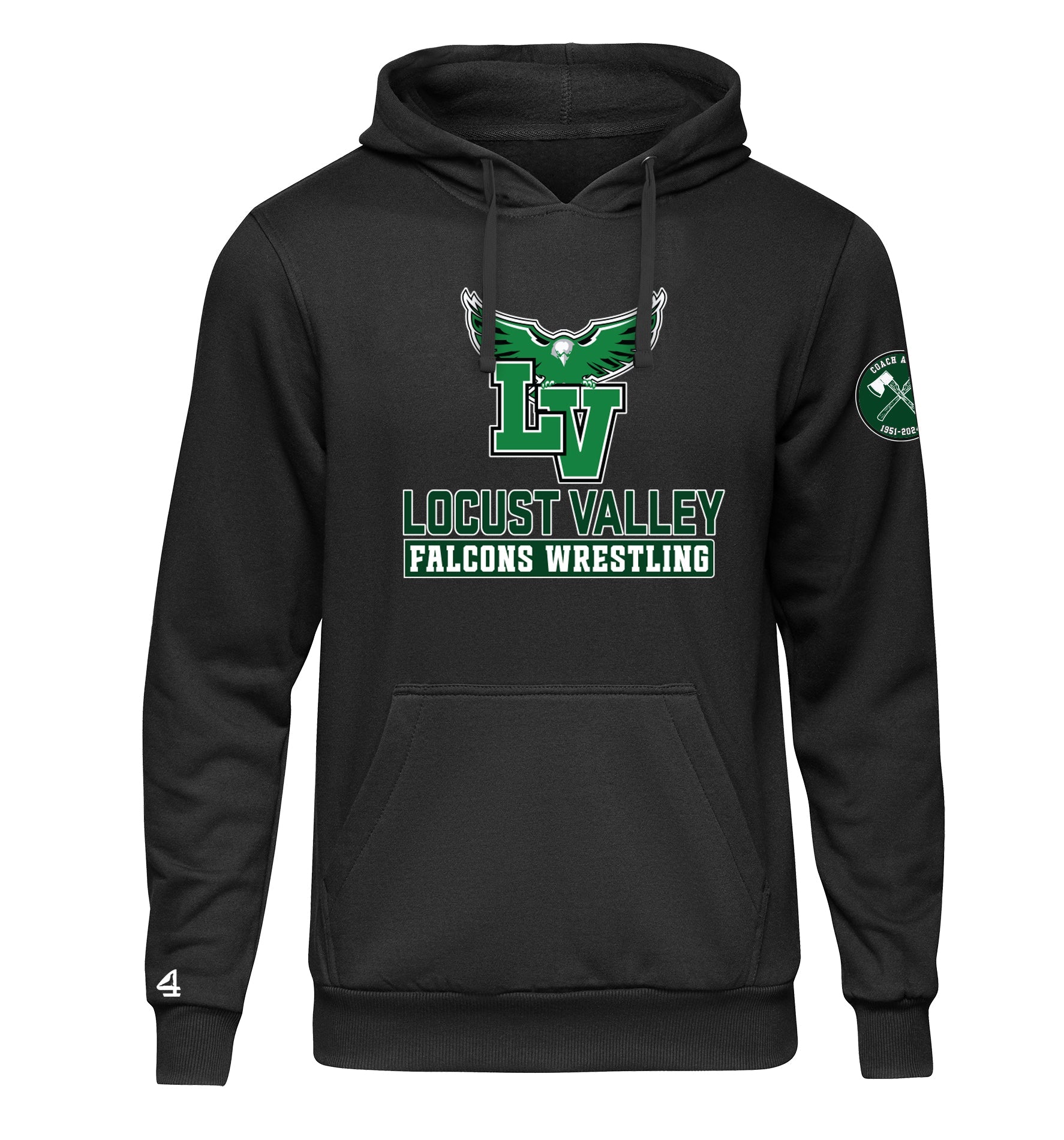 Locust Valley Falcons Wrestling Axman Team Spirit Hoodie