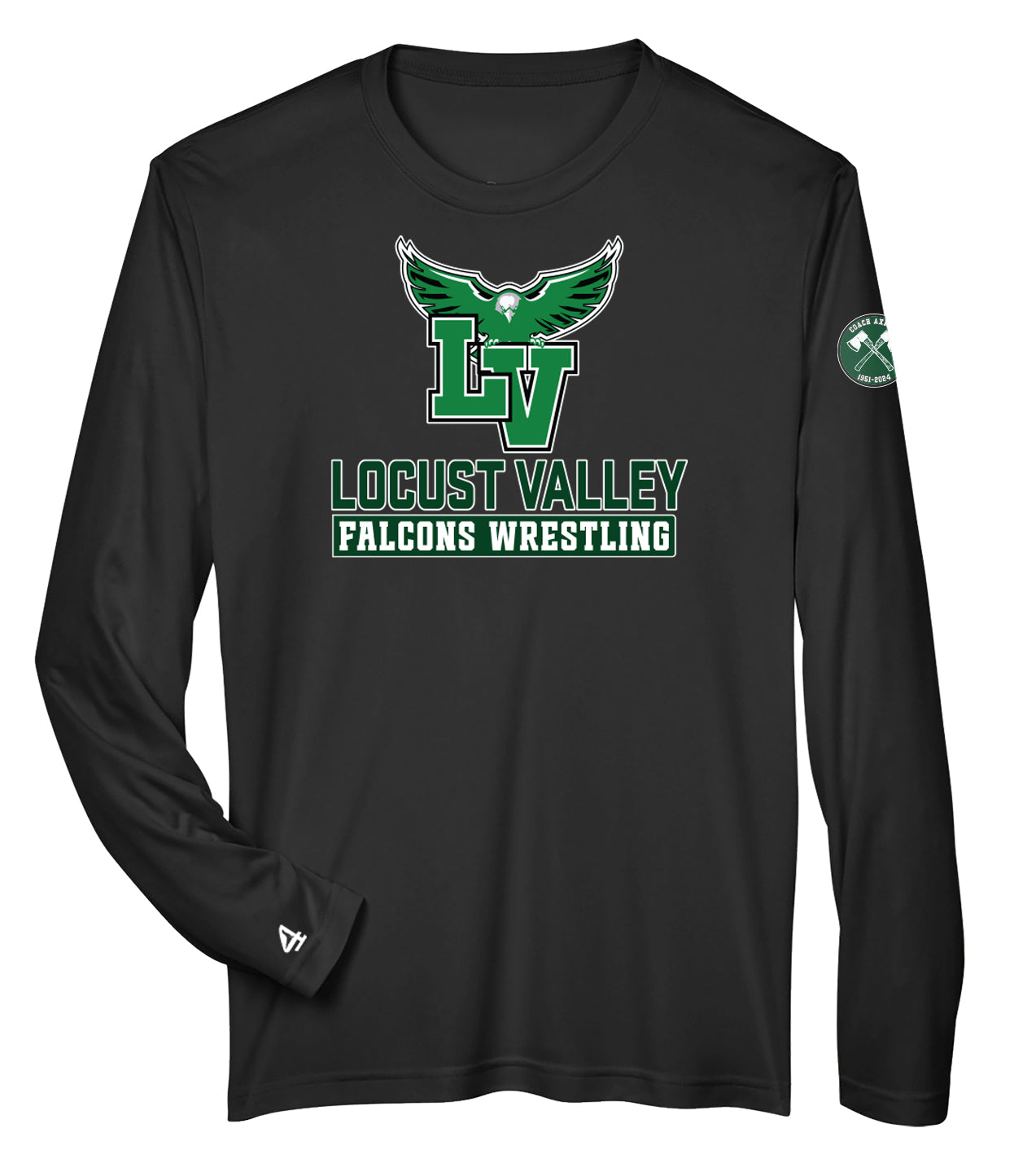 Locust Valley Falcons Wrestling Axman Long Sleeve Performance T-shirt