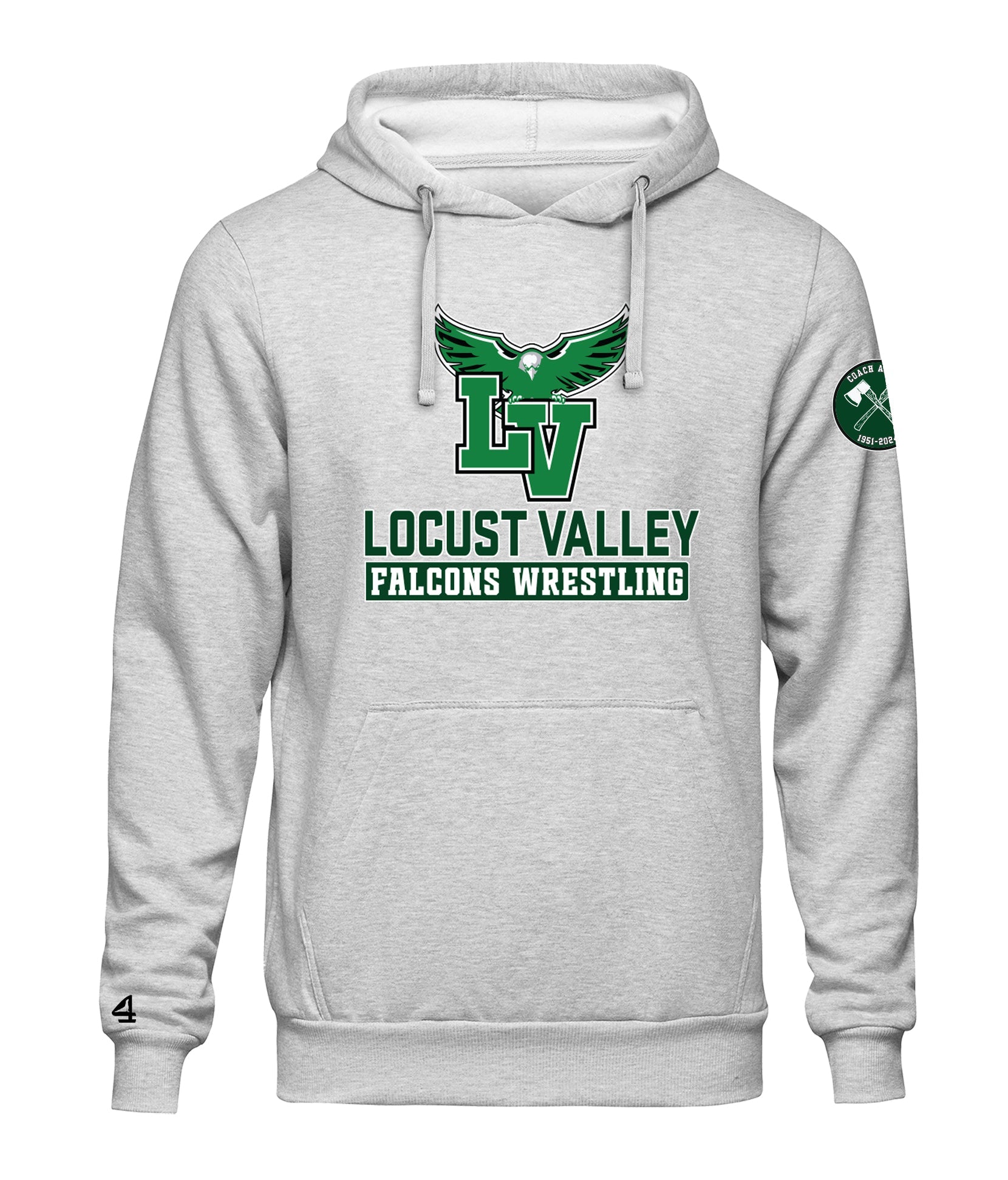 Locust Valley Falcons Wrestling Axman Team Spirit Hoodie