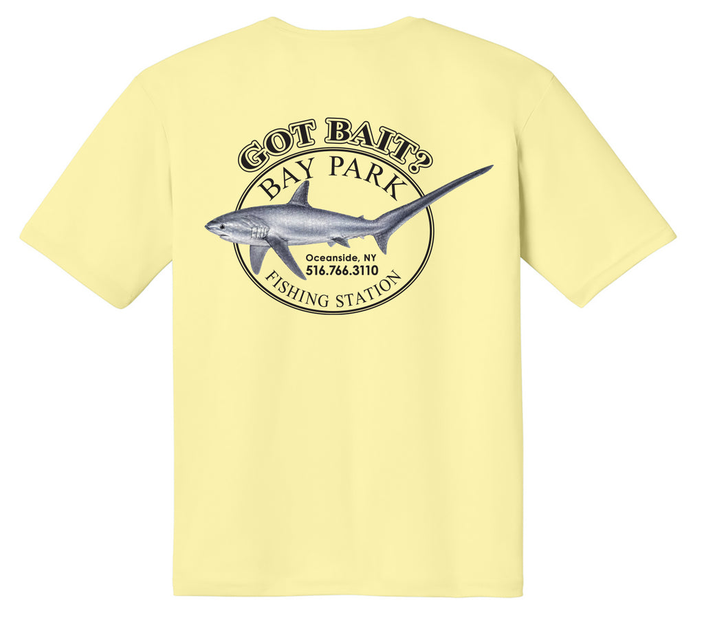 BAY PARK FISHING STATION SHARK PERFORMANCE SHORT SLEEVE T-SHIRT