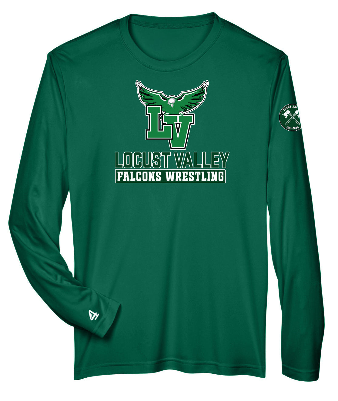 Locust Valley Falcons Wrestling Axman Long Sleeve Performance T-shirt