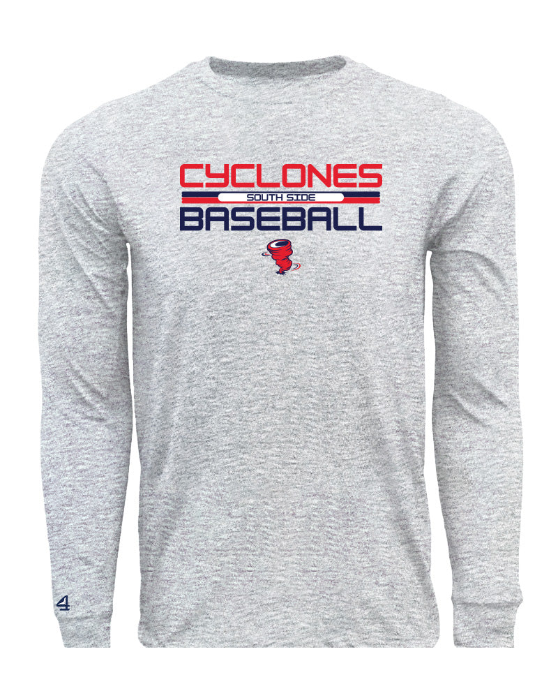 Cyclones Baseball Line Drive  Long Sleeve Cotton Tee