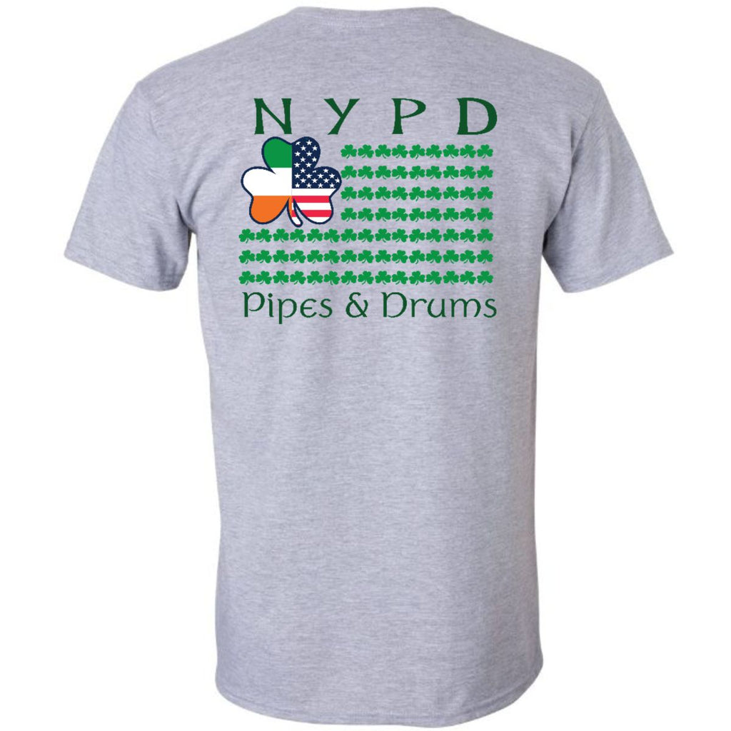 NYPD PIPES AND DRUMS Flag Short Sleeve Tee