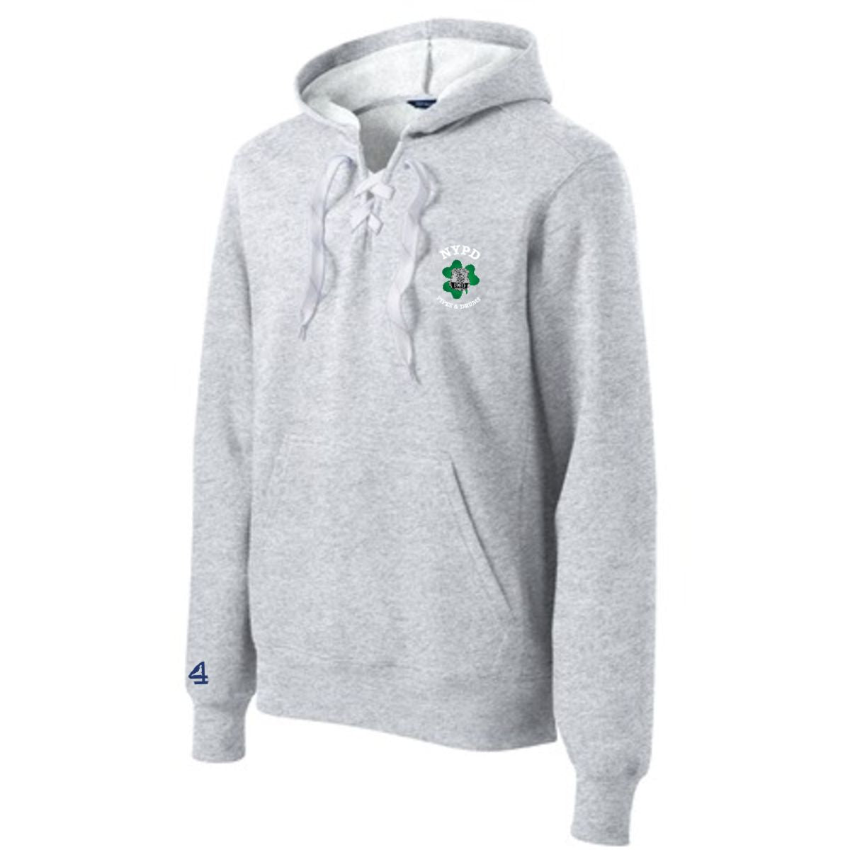 NYPD PIPES AND DRUMS Lace Up Pullover Hooded Sweatshirt