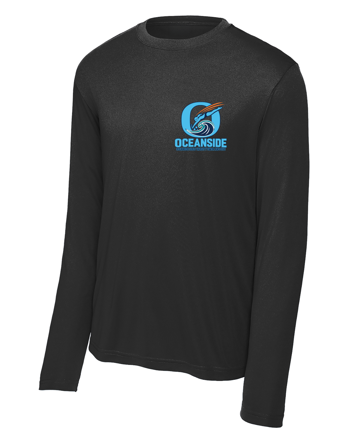 OCEANSIDE GIRLS VARSITY SWIM AND DIVE PERFORMANCE LONG SLEEVE SHIRT st350LS