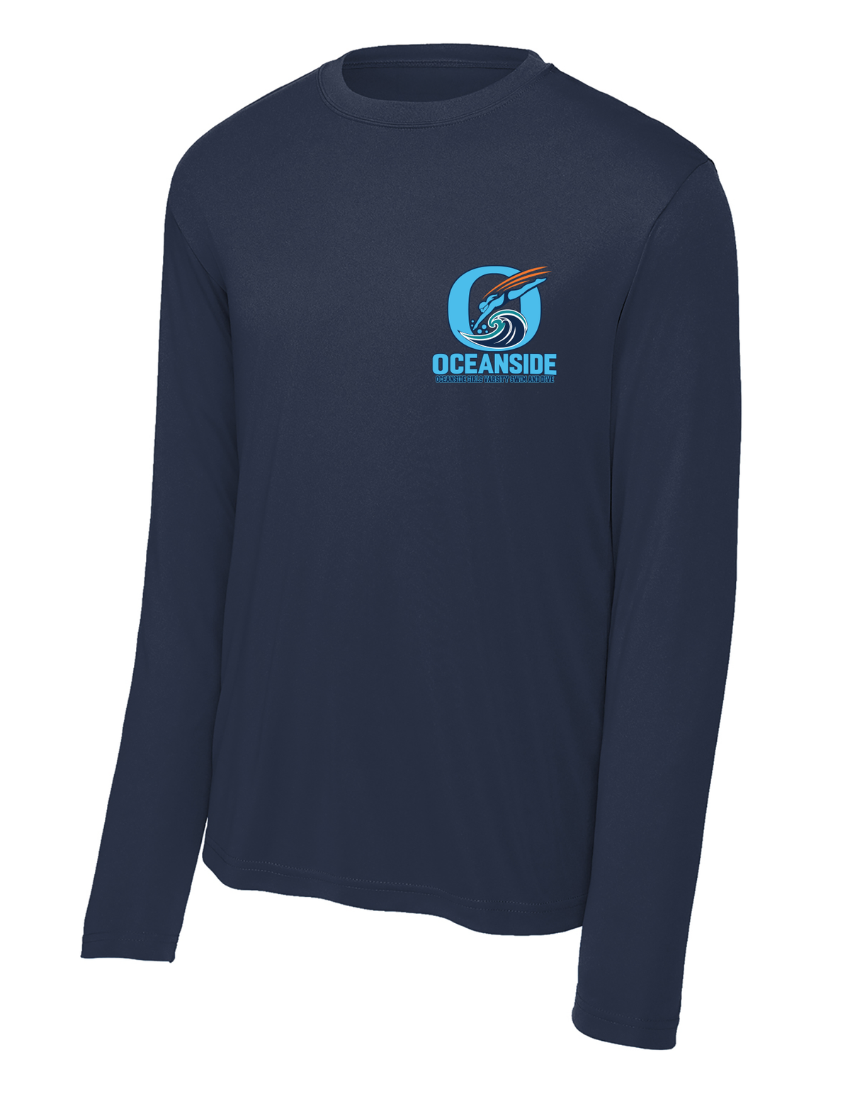 OCEANSIDE GIRLS VARSITY SWIM AND DIVE PERFORMANCE LONG SLEEVE SHIRT st350LS
