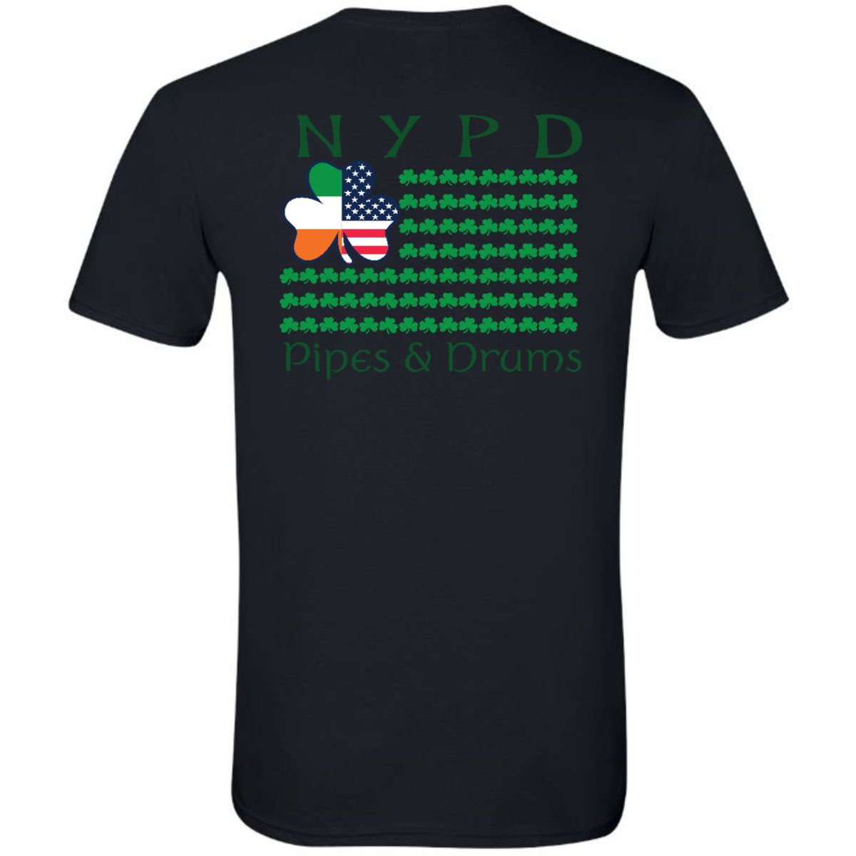 NYPD PIPES AND DRUMS Flag Short Sleeve Tshirt
