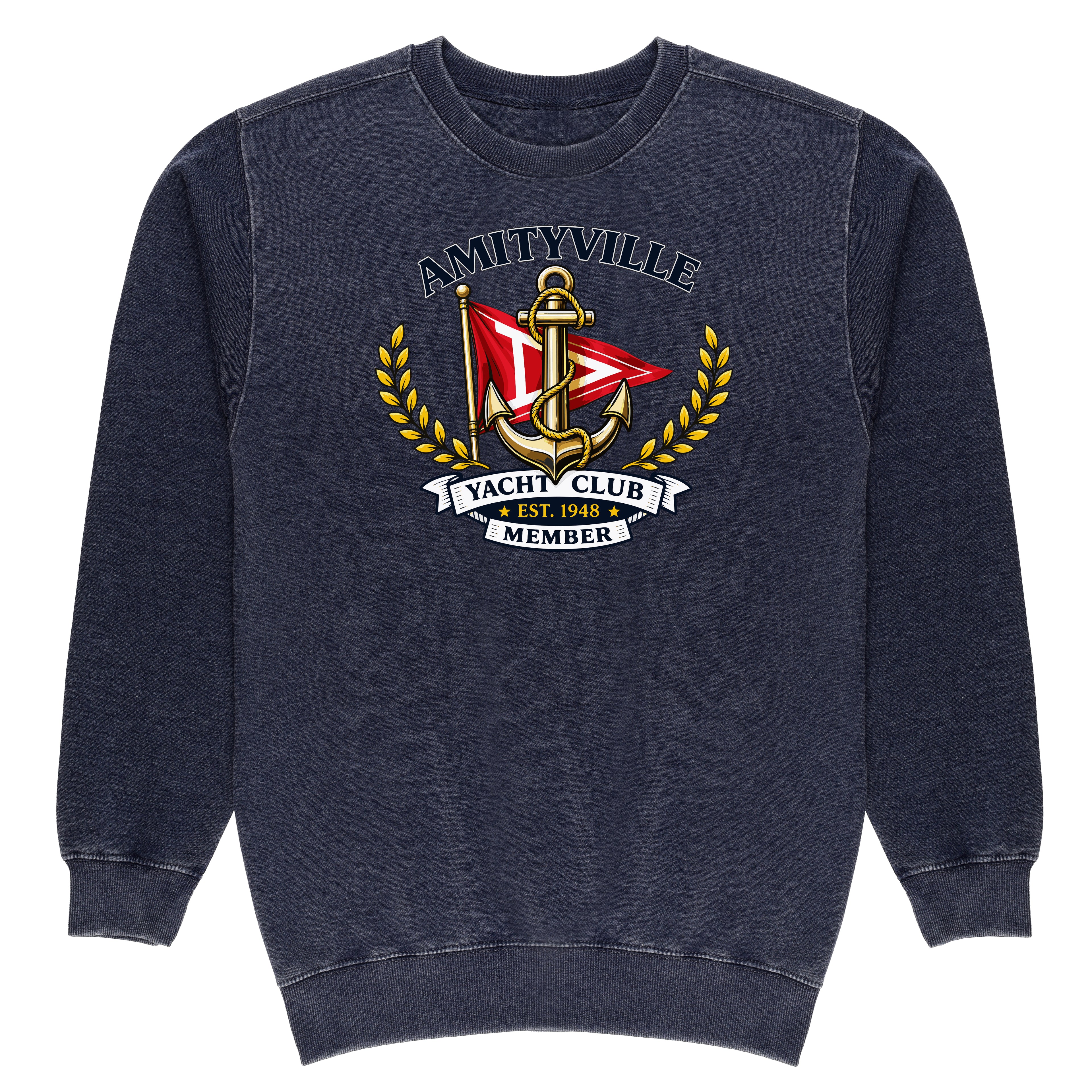 Amityville Yacht Club Mid Weight Premium Vintage Crewneck