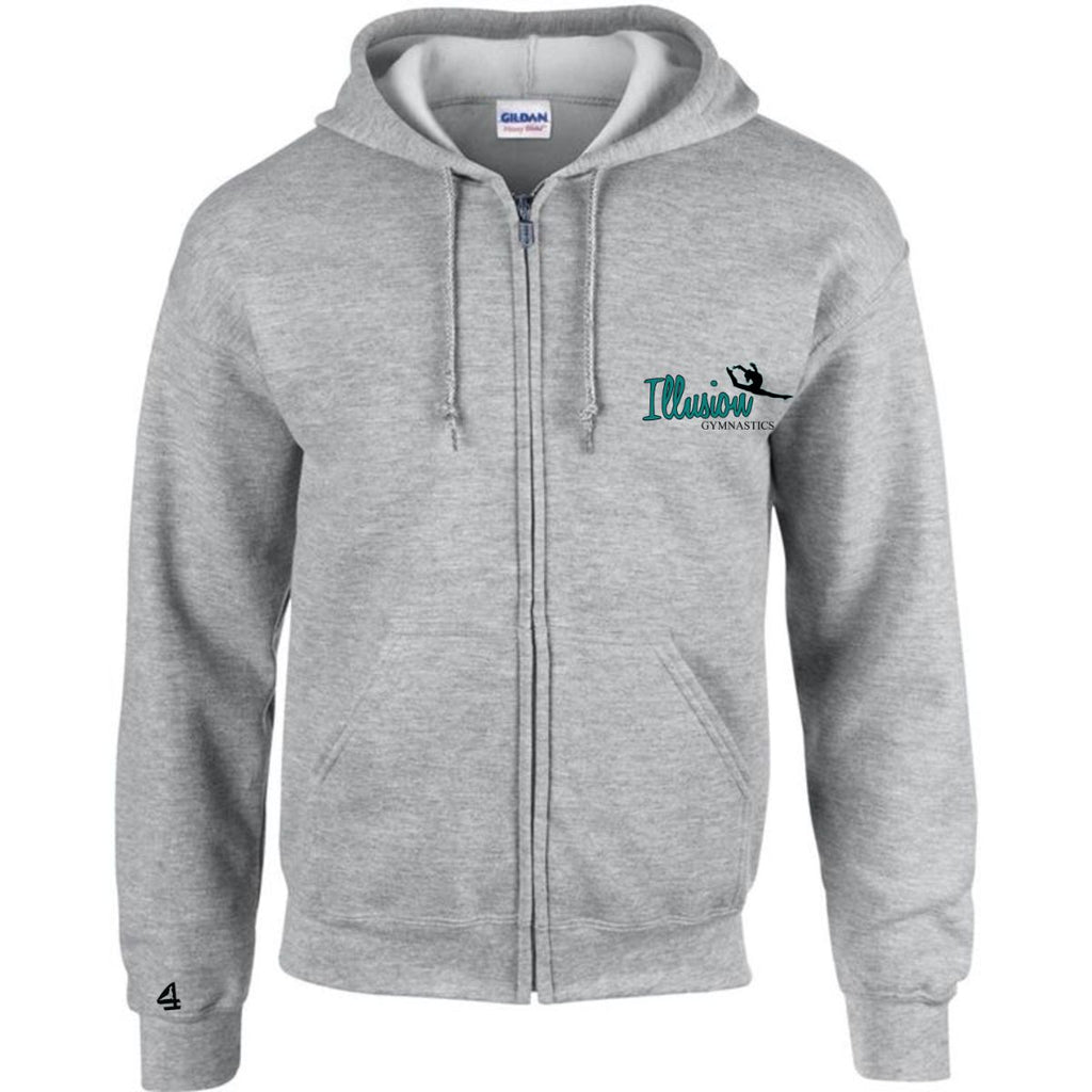 Illusion Gymnastics Adult Heavy Blend Full-Zip Hood