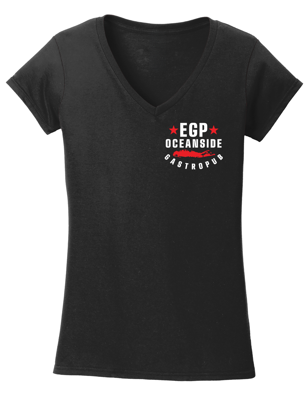 EPG OCEANSIDE SHORT SLEEVE WOMENS FITTED  V-NECK SHIRT 64V00L