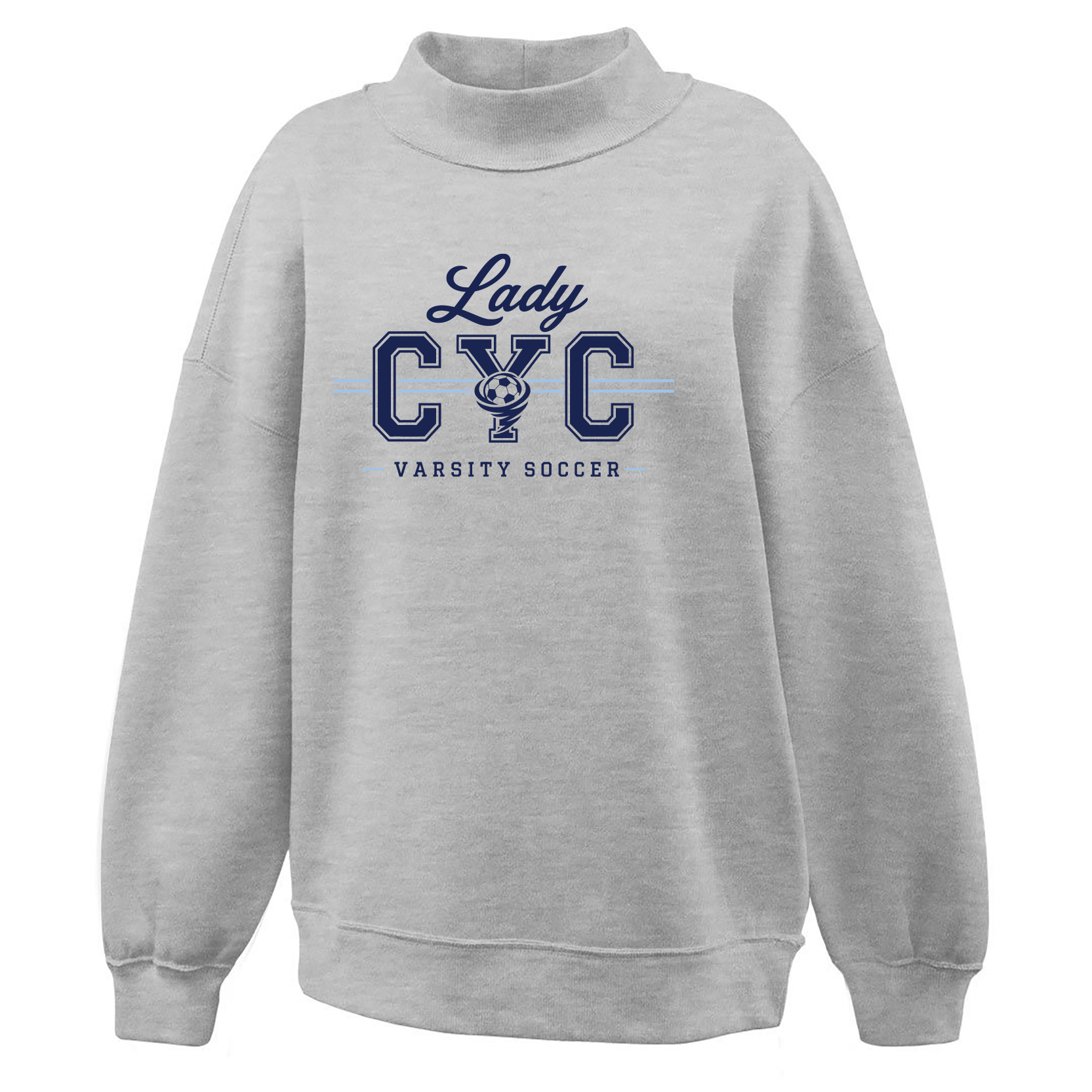 SOUTH SIDE HS GIRLS VARSITY SOCCER Pennant Juliet Mock-neck sweatshirt