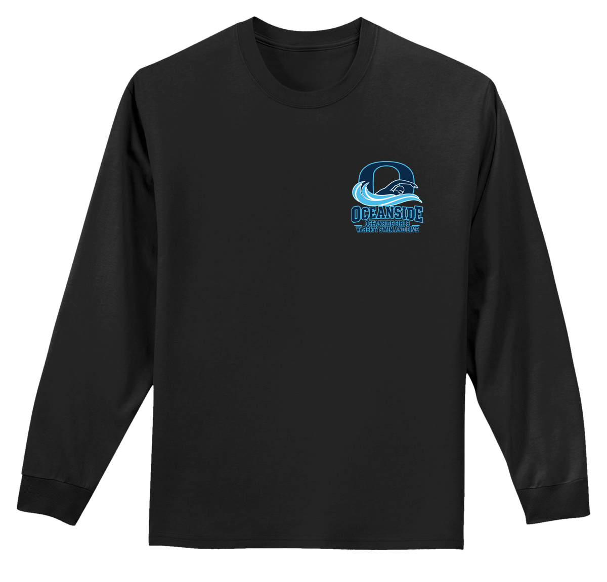 OCEANSIDE GIRLS VARSITY SWIM AND DIVE  LONG SLEEVE SHIRT 8400/5400B