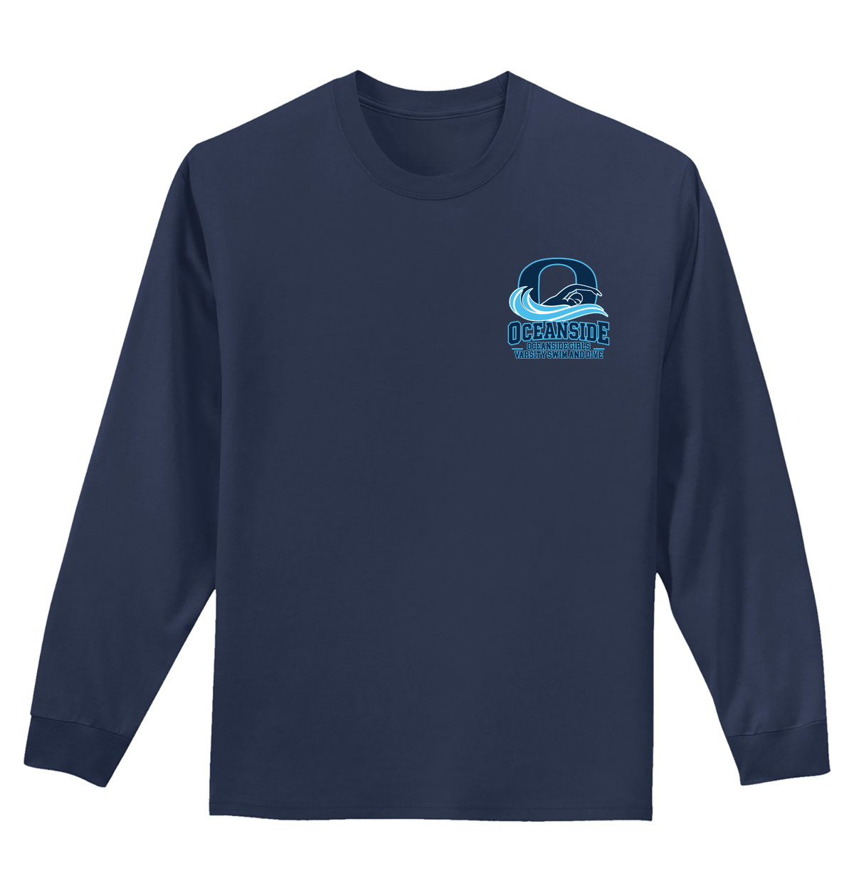 OCEANSIDE GIRLS VARSITY SWIM AND DIVE  LONG SLEEVE SHIRT 8400/5400B