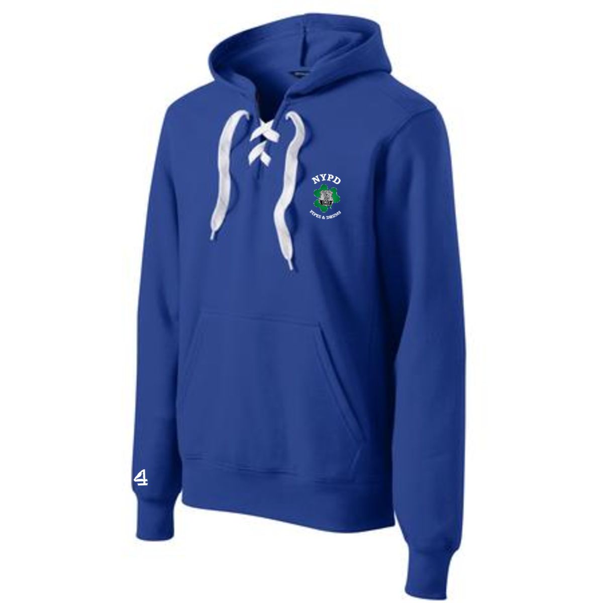 NYPD PIPES AND DRUMS Lace Up Pullover Hooded Sweatshirt