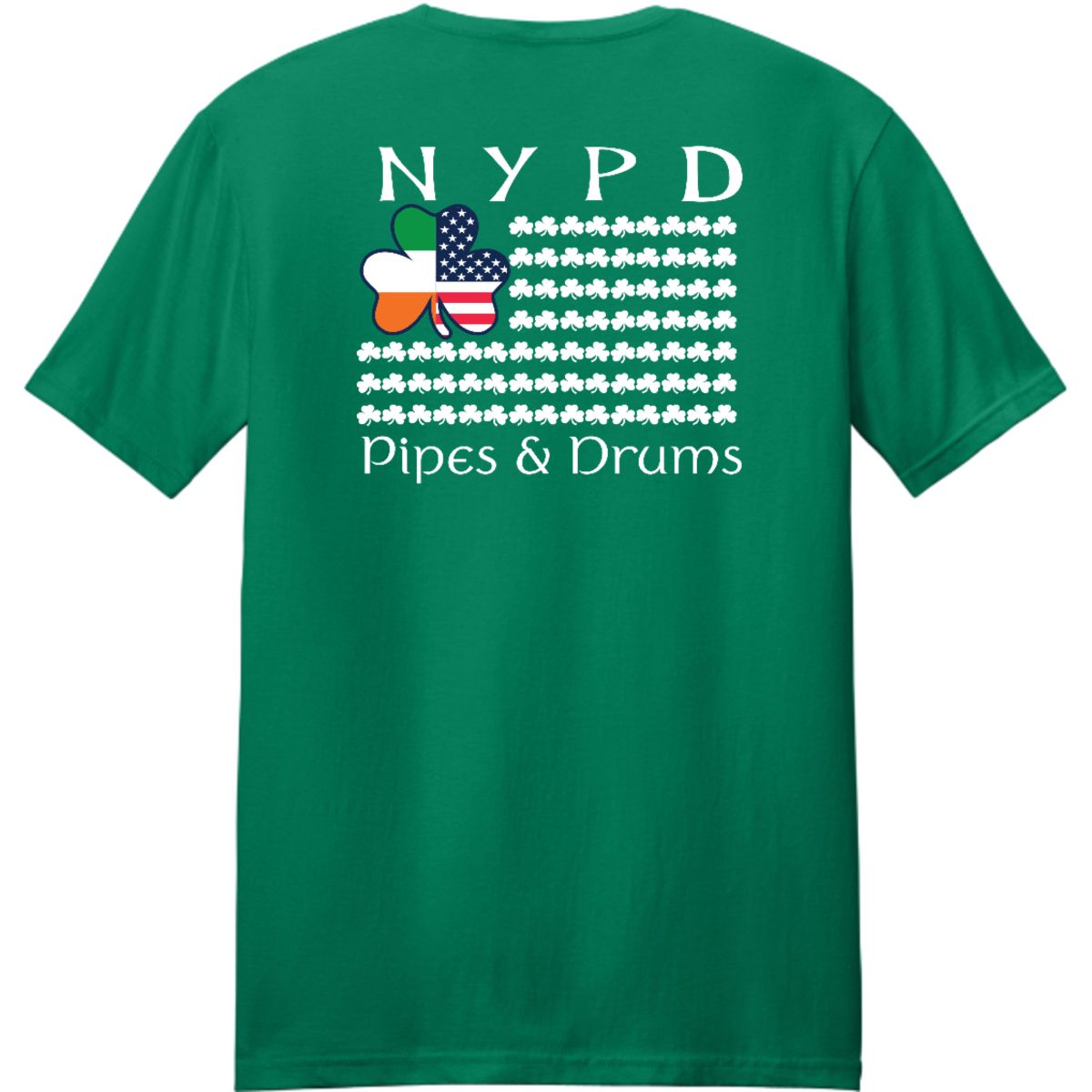 NYPD PIPES AND DRUMS Flag Short Sleeve Tshirt