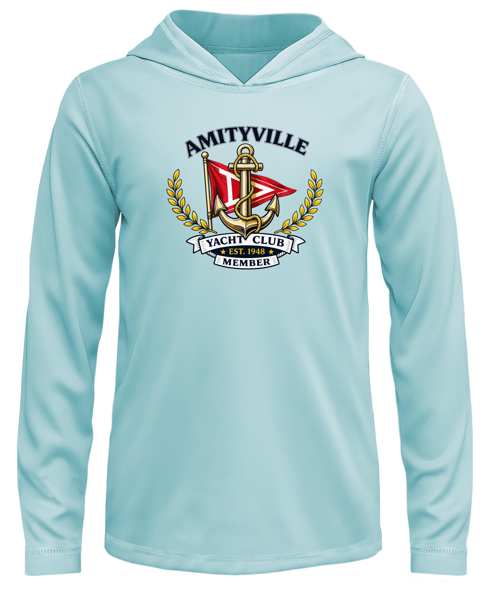 Amityville Yacht Club UPF 15+ TODDLER SOLAR HOODIE