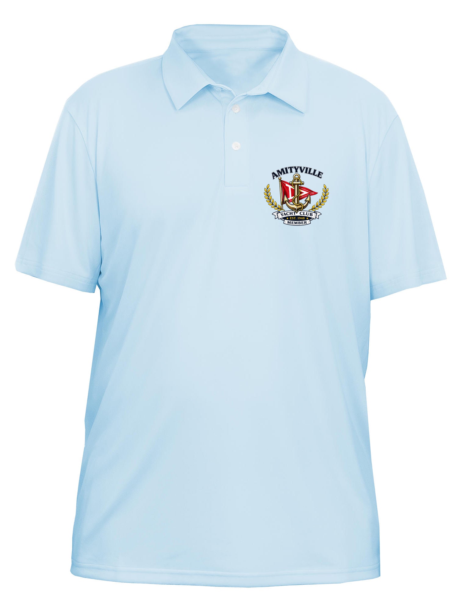 Amityville Yacht Club UPF 15+ PRINTED MEN'S SOLAR POLO