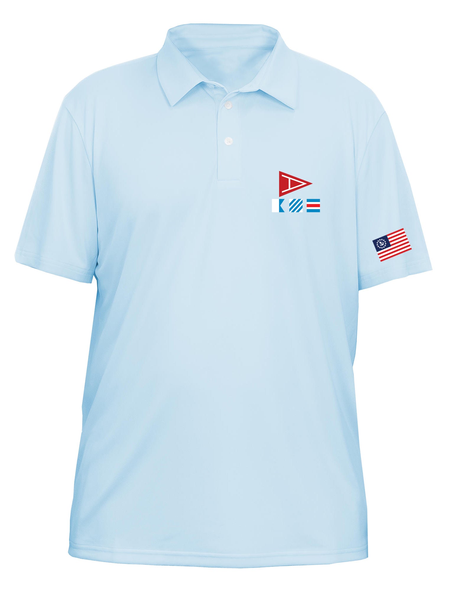 Amityville Yacht Club Flag UPF 15+ PRINTED MEN'S SOLAR POLO