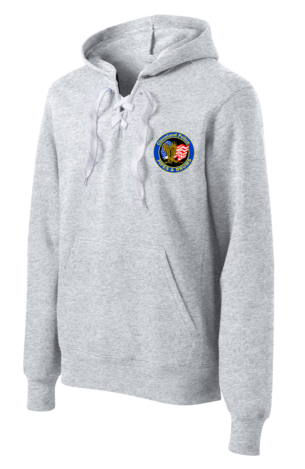 CLEVELAND POLICE PIPES AND DRUMS Lace Up Pullover Hooded Sweatshirt
