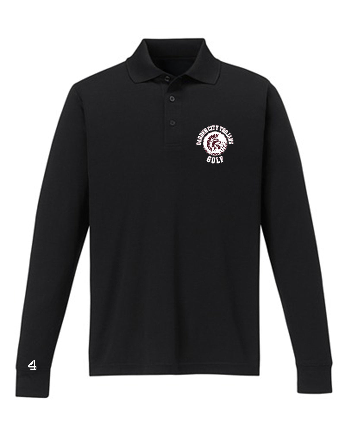 Garden City Golf Men's Embroidered Performance Long-Sleeve Piqué Polo
