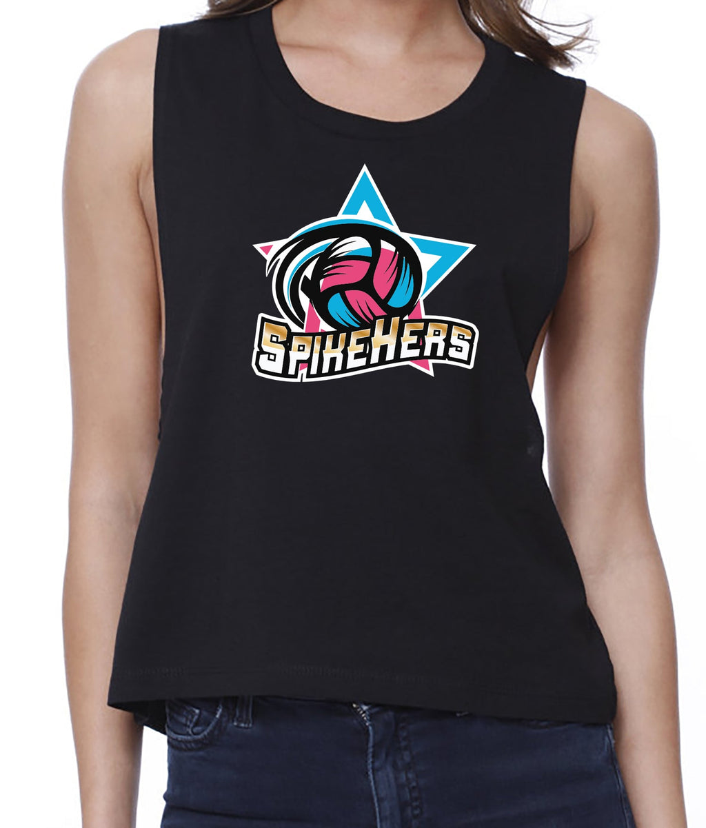 Spikehers Volleyball Muscle Crop Shirt