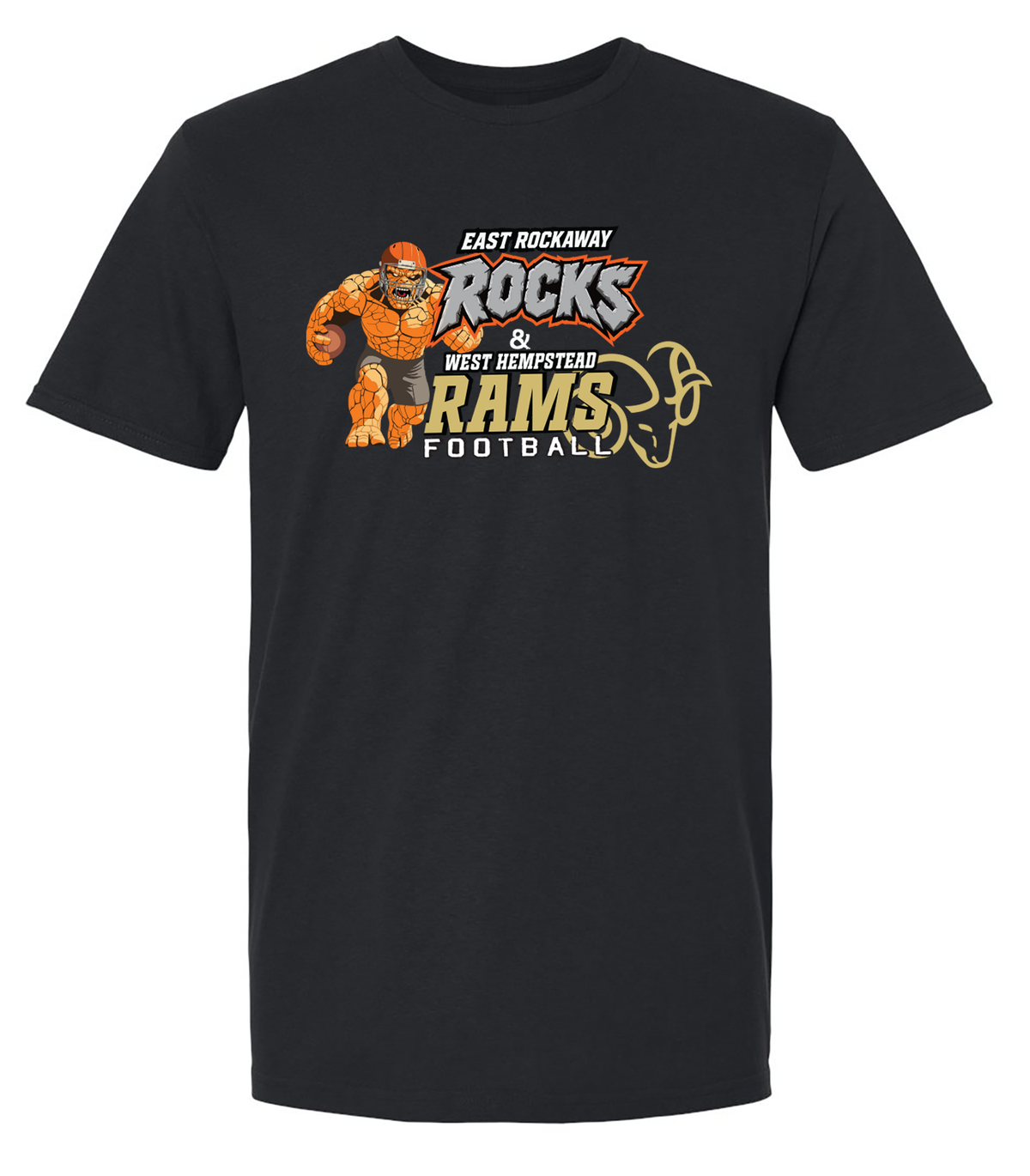East Rockaway & Rams Football ss T-Shirt