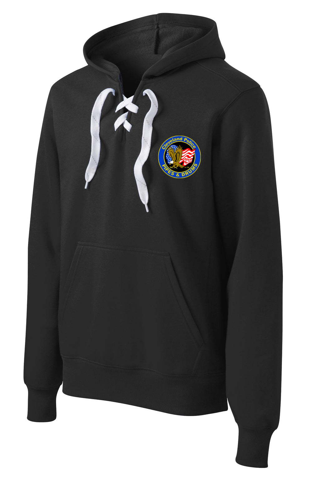 CLEVELAND POLICE PIPES AND DRUMS Lace Up Pullover Hooded Sweatshirt