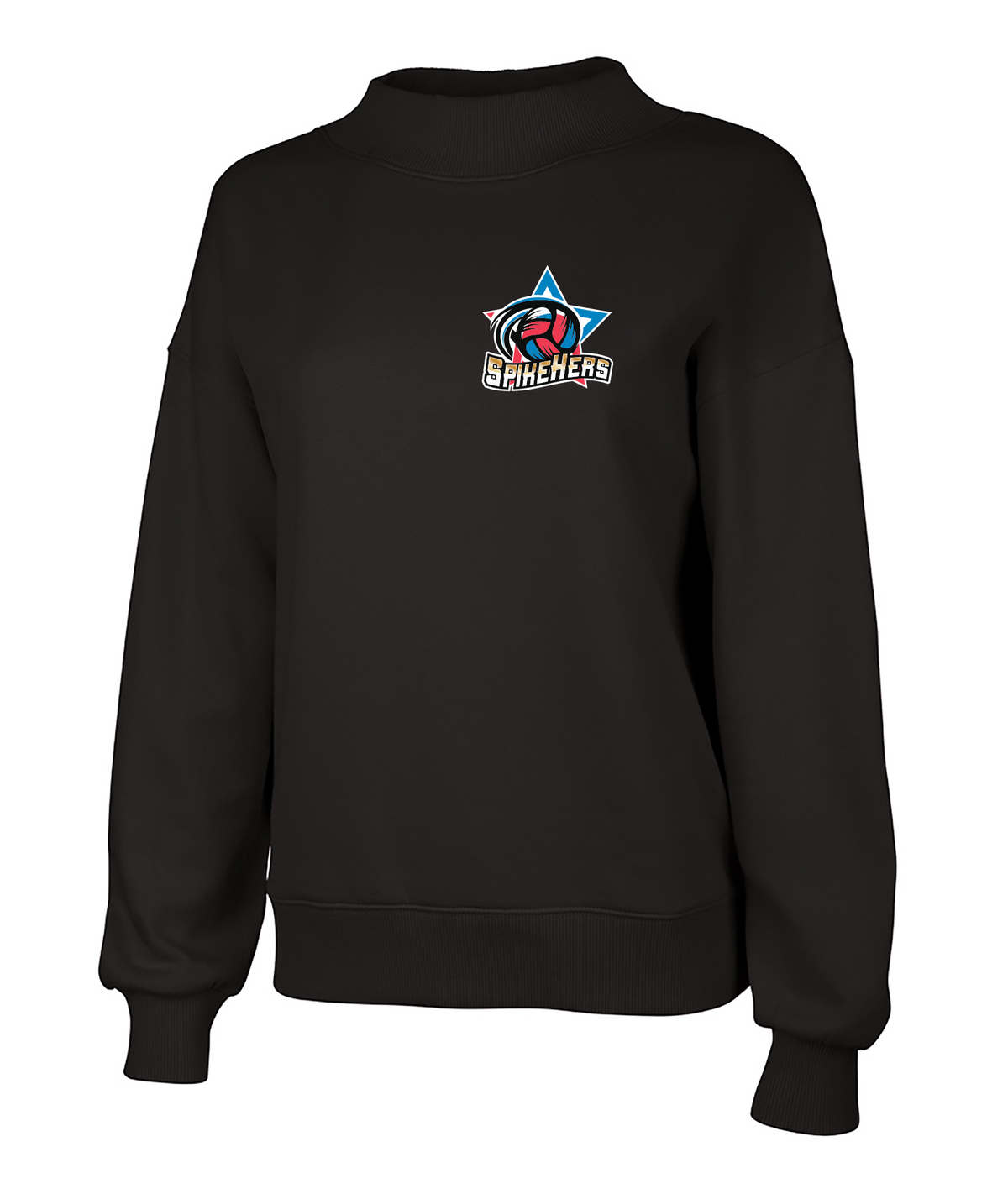 Spikehers Volleyball Charles River Mock Neck Sweatshirt 5726