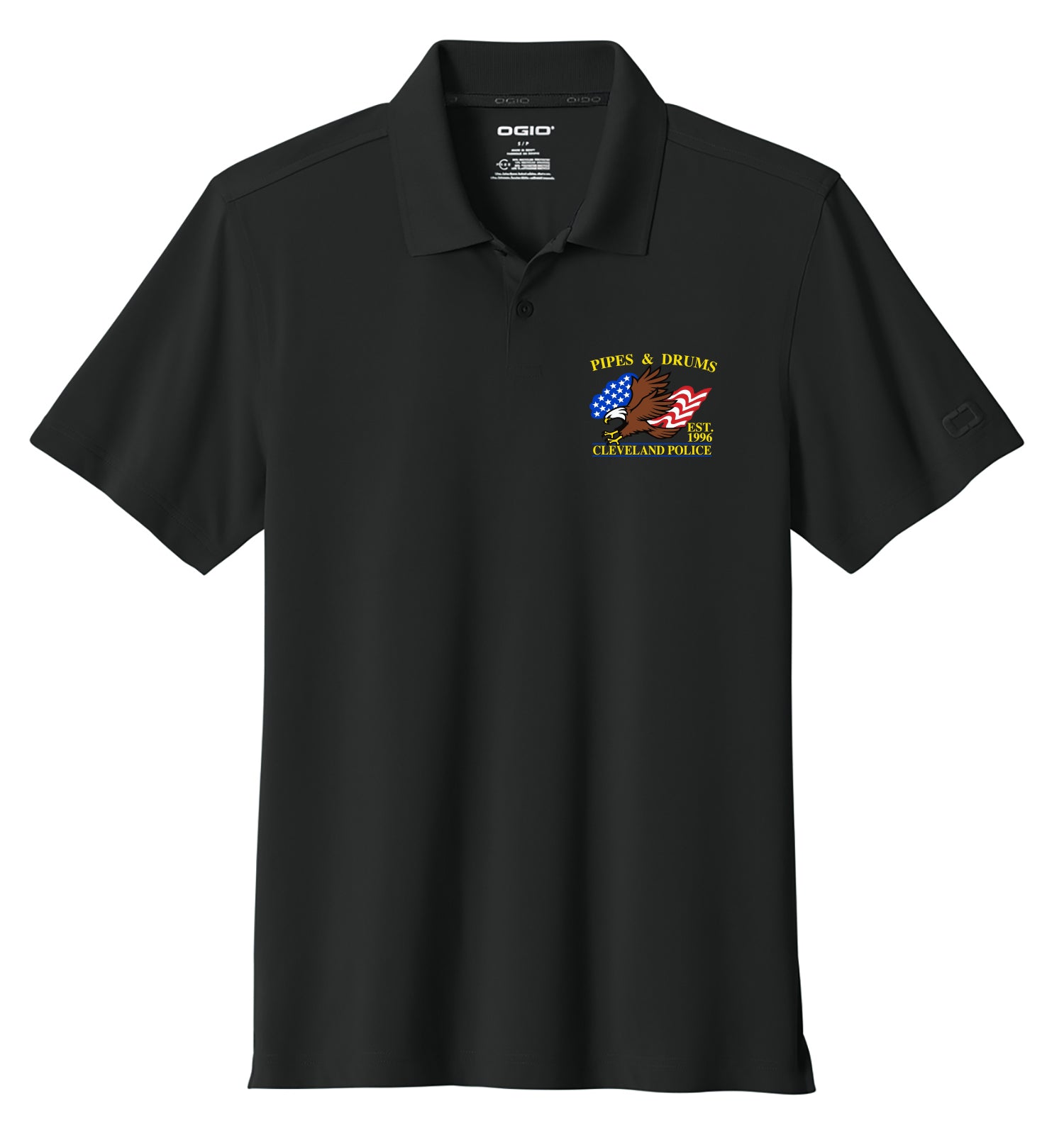 CLEVELAND POLICE PIPES AND DRUMS Embroidery OGIO Regain Polo