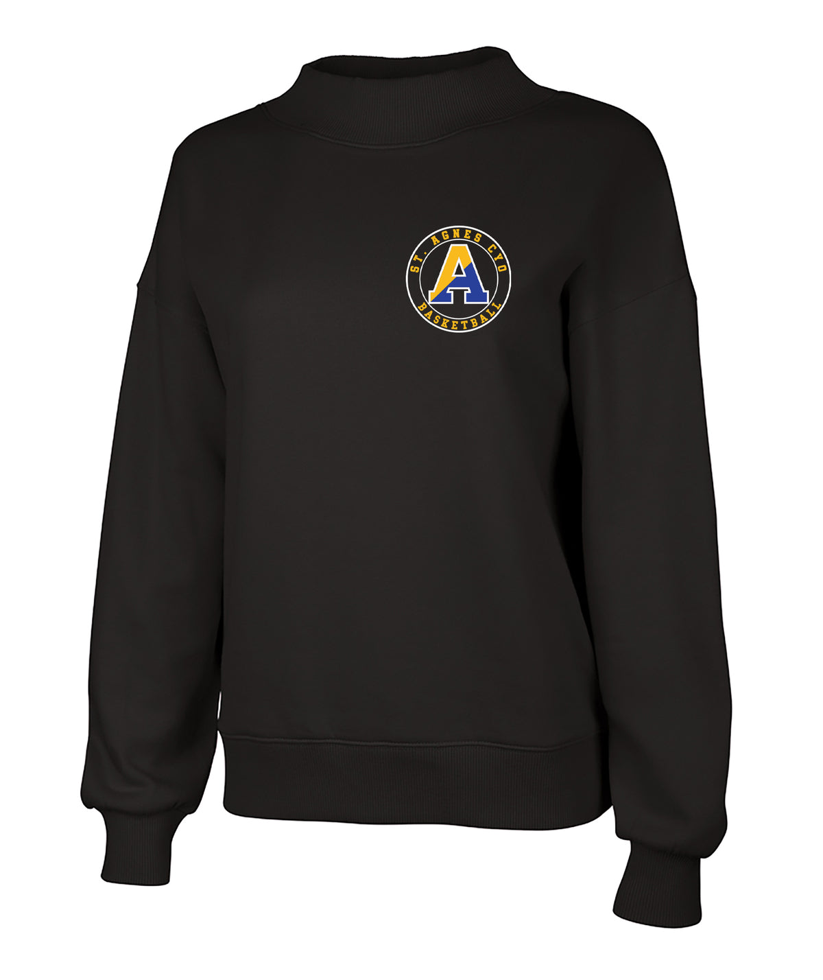ST AGNES BASKETBALL Printed Mock Neck Sweatshirt