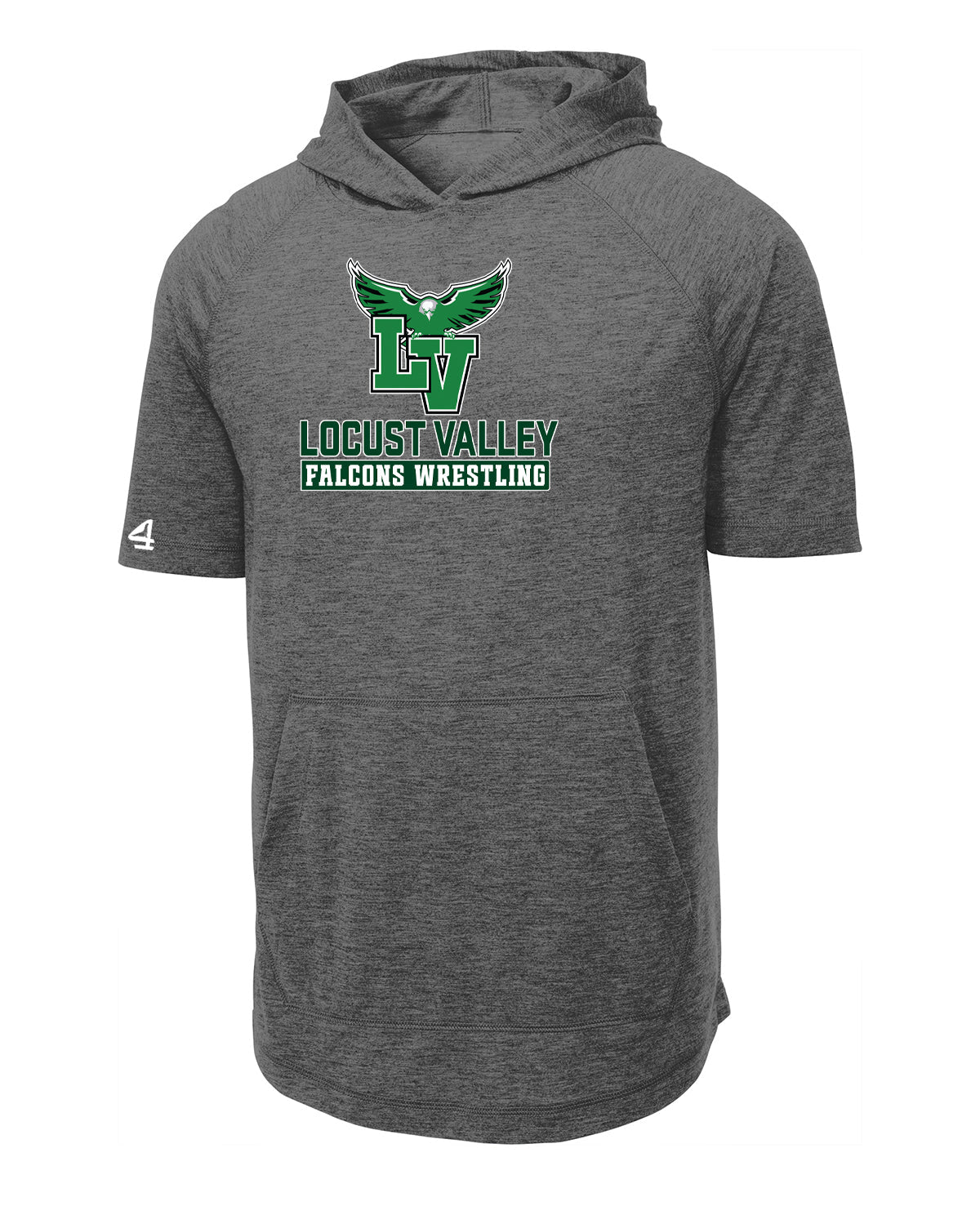 Locust Valley Falcons Wrestling Short Sleeve Triblend Hoodie