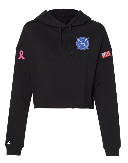 LB Gladiators Wrestling Breast Cancer Awareness Ladies Cropped Hoodie