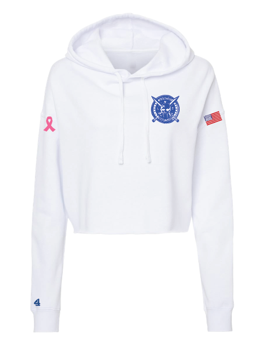 LB Gladiators Wrestling Breast Cancer Awareness Ladies Cropped Hoodie