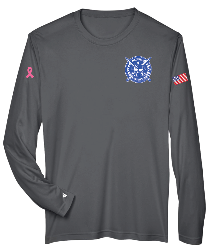 LB Gladiators Wrestling Breast Cancer Awareness Youth and Adult Long Sleeve Performance Tshirt