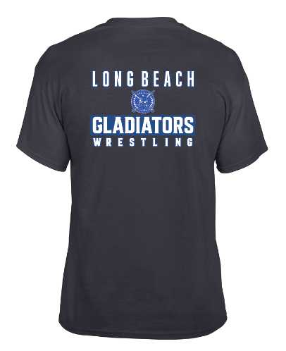 LB Gladiators Wrestling Cancer Awareness Youth and Adult Short Sleeve Shirts