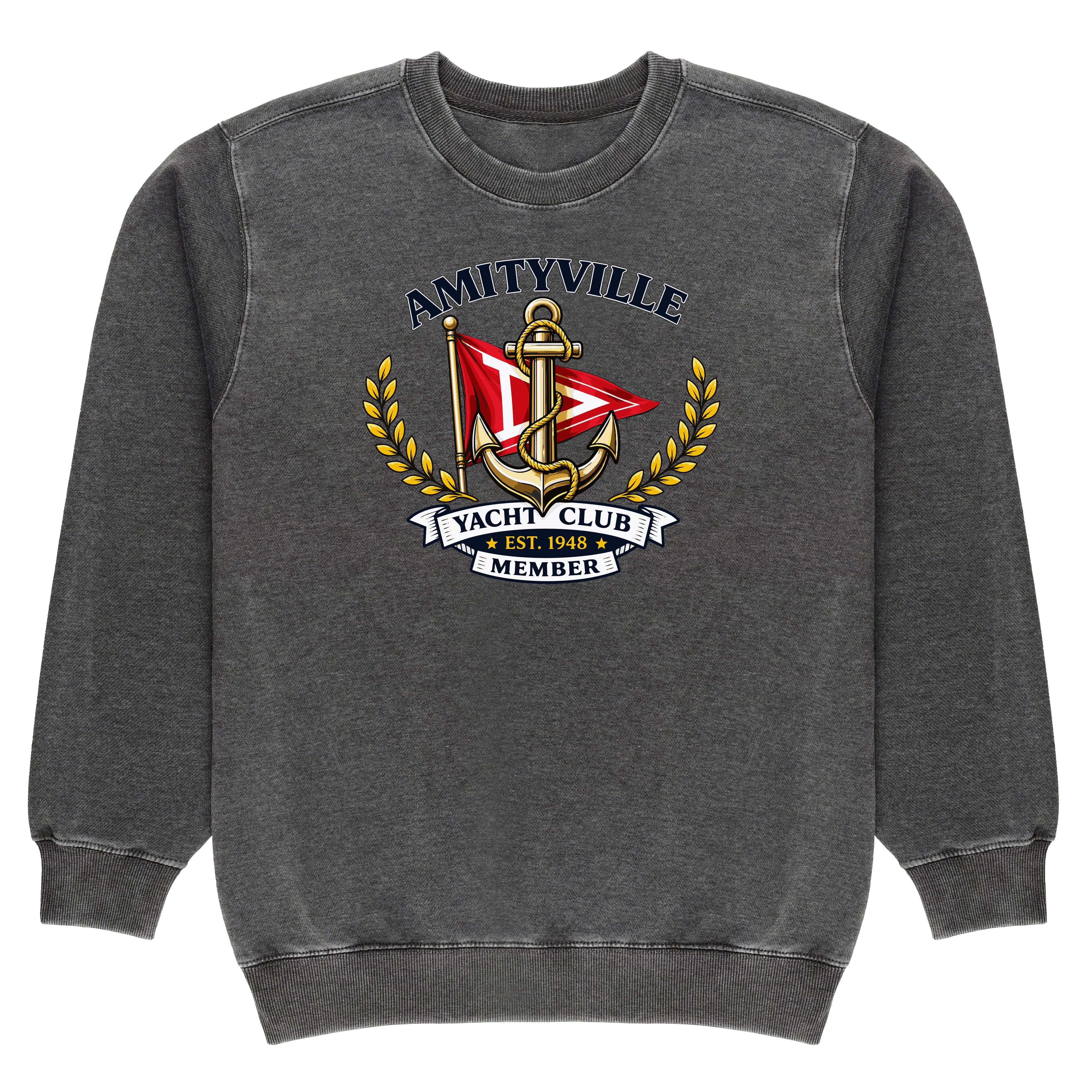 Amityville Yacht Club Mid Weight Premium Vintage Crewneck