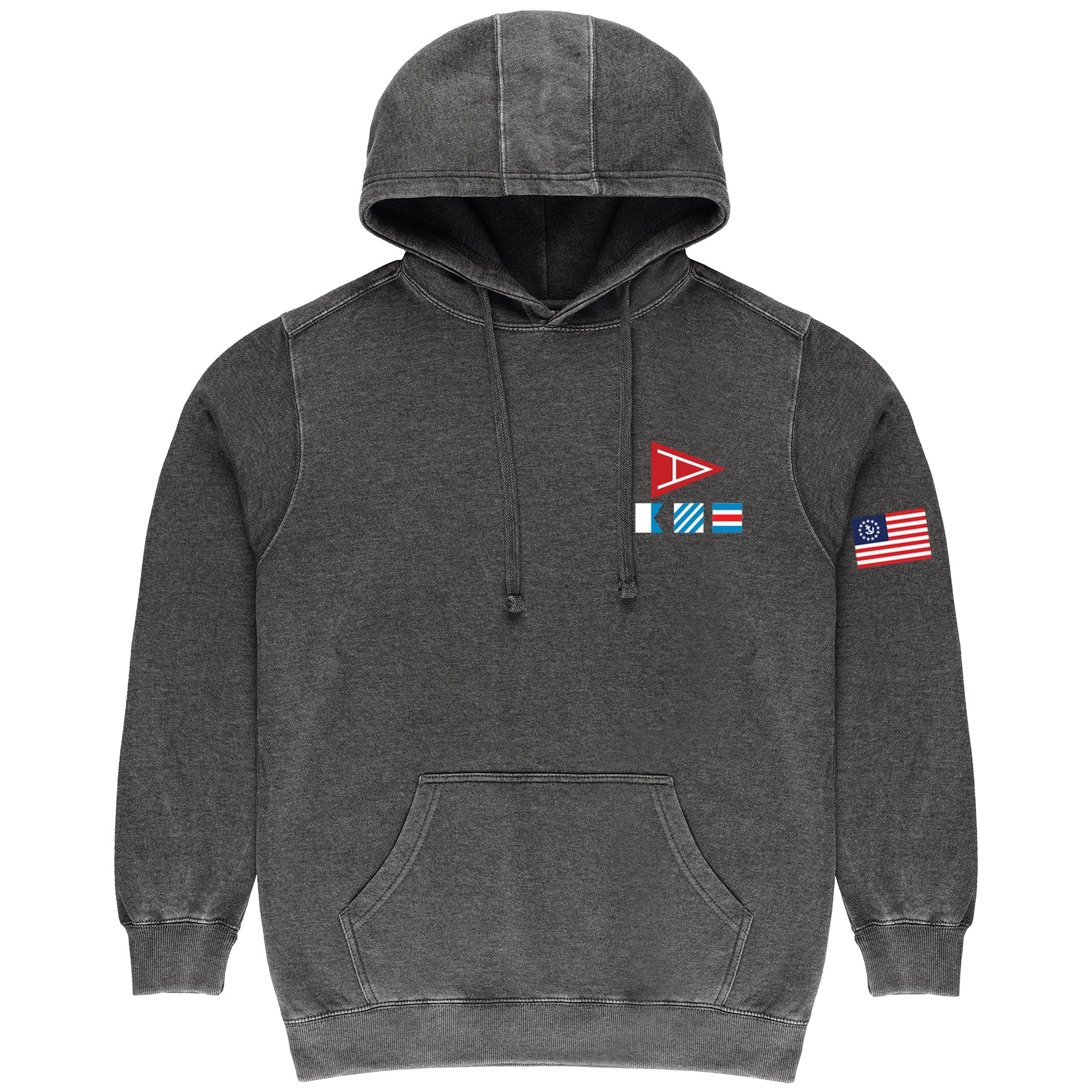 Amityville Yacht Club Flag Printed Burnout Vintage Hoodie