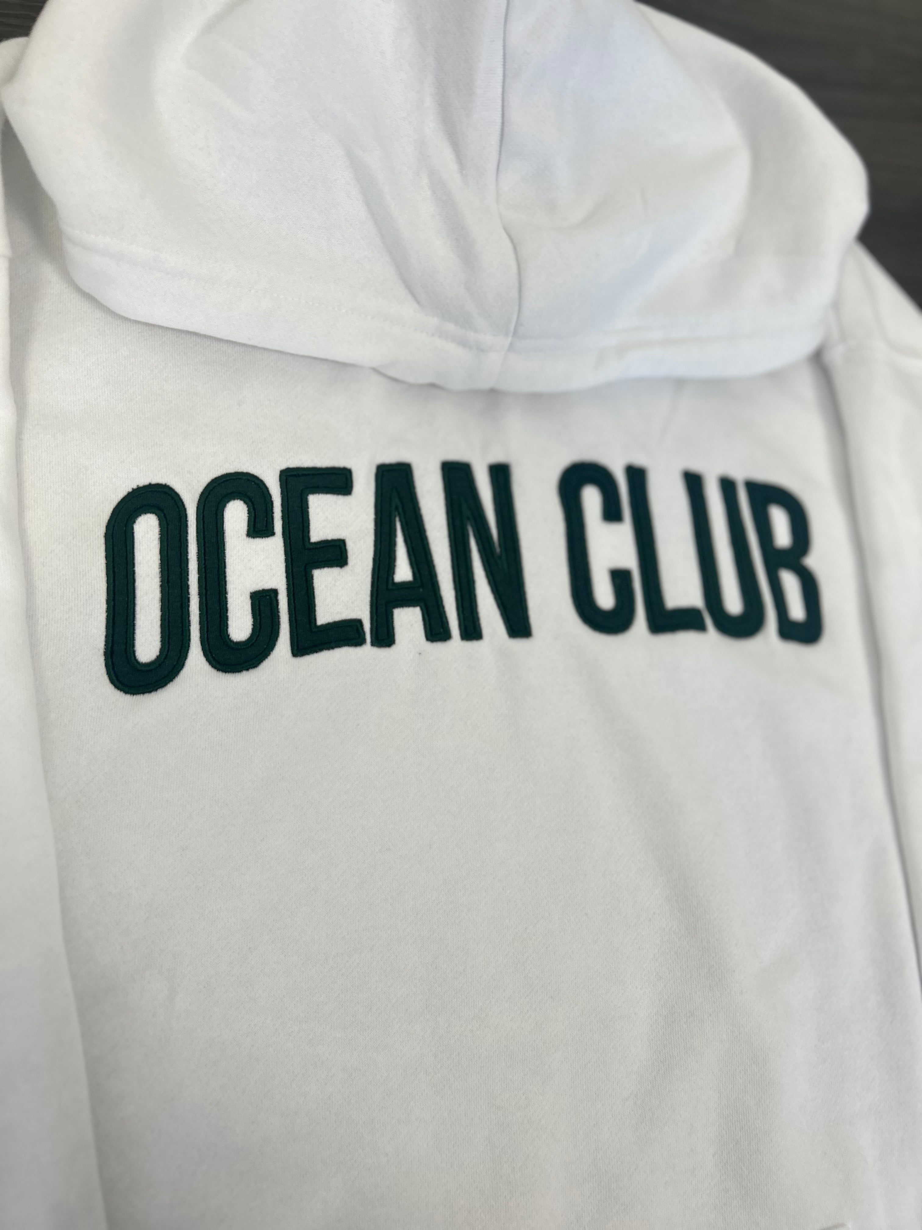 The Ocean Club solid Embroidred Applique Hoodie