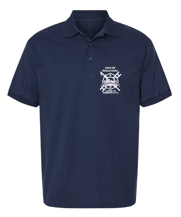 FDNY MICHAEL KIEFER 25 ANNIVERSARY EMBROIDERED POLO
