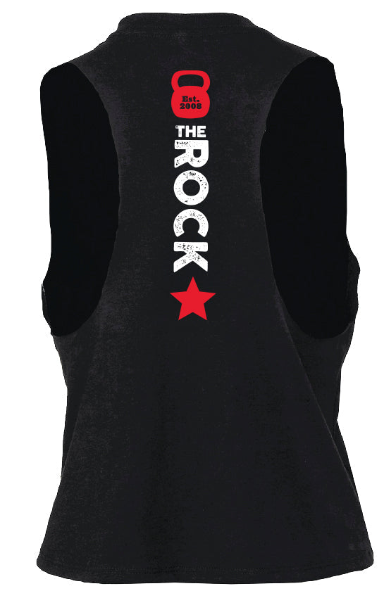 Crossfit the Rock Ladies Cropped Muscle Tank Top