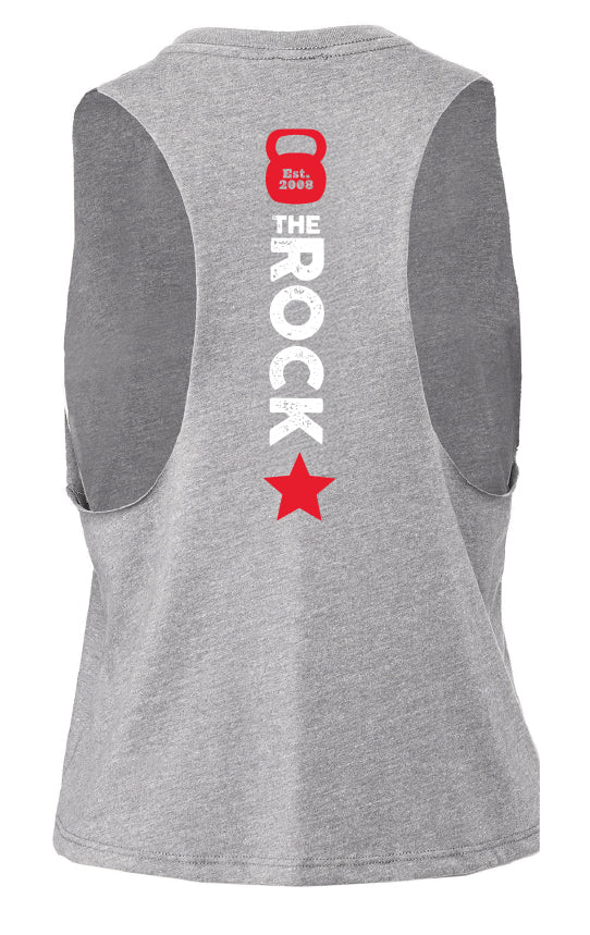 Crossfit the Rock Ladies Cropped Muscle Tank Top