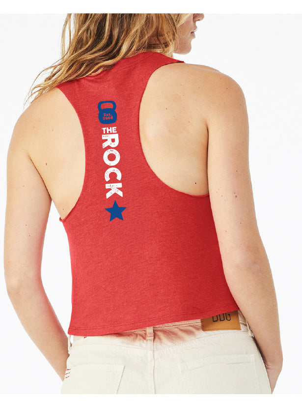 Crossfit the Rock Ladies Cropped Muscle Tank Top