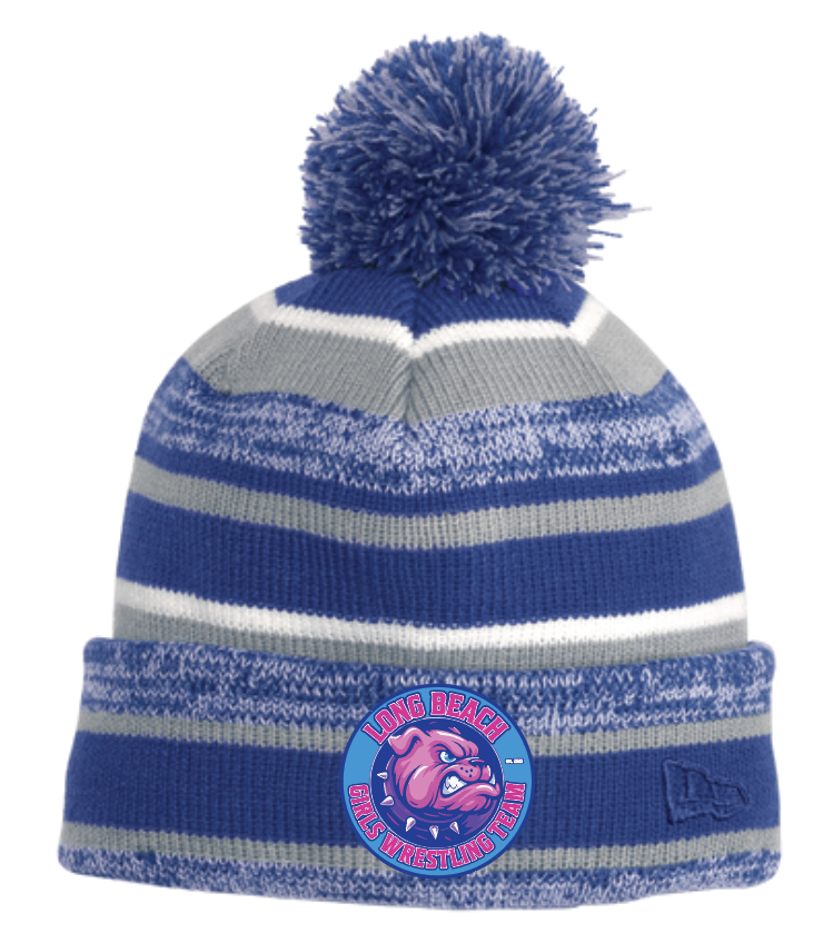 LONG BEACH GIRLS WRESTLING TEAM embroidered Pom Pom Beanie