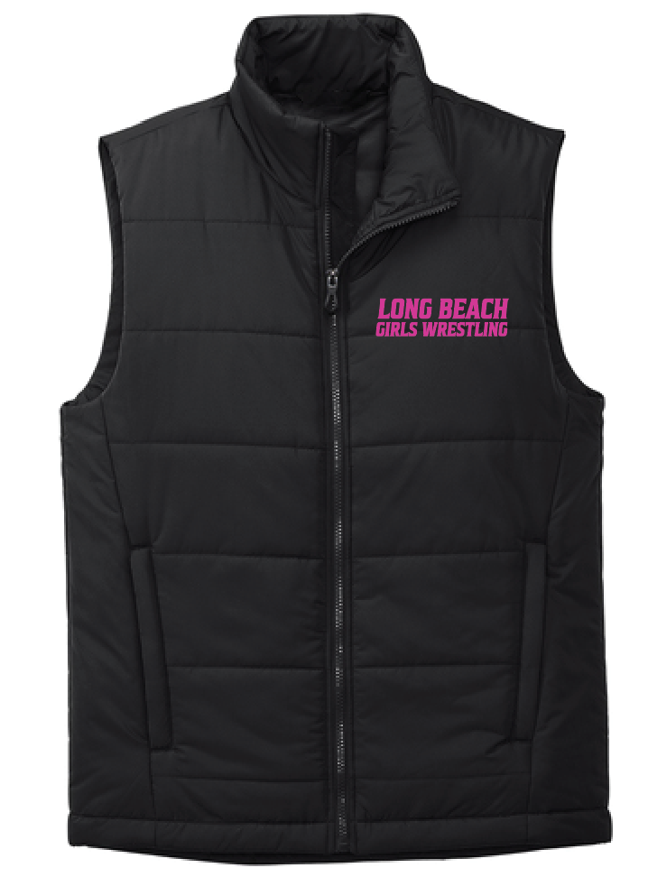 LONG BEACH GIRLS WRESTLING TEAM Embroidered Puffer Vest