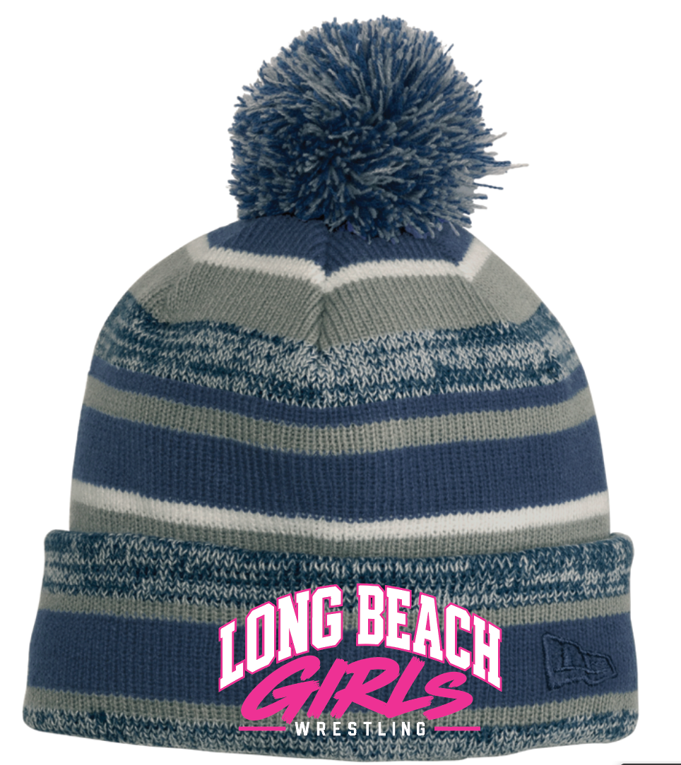 LBHS GIRLS WRESTLING Embroidered Pom Pom Beanie NE902