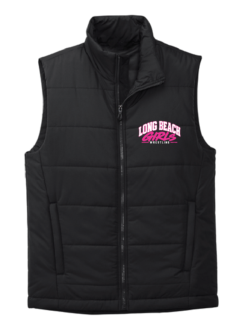 LBHS GIRLS WRESTLING Embroidered Puffer Vest j853