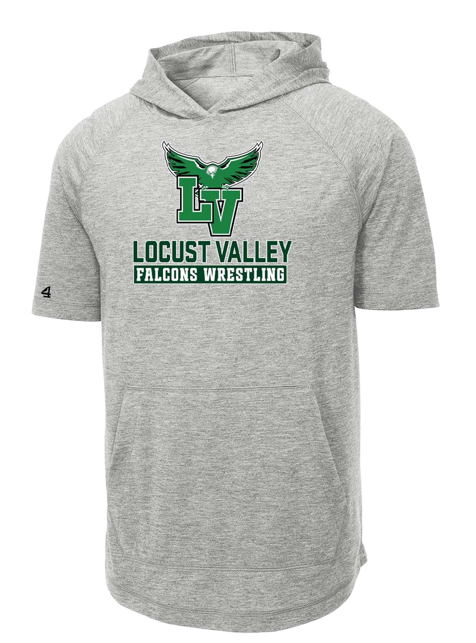 Locust Valley Falcons Wrestling Short Sleeve Triblend Hoodie